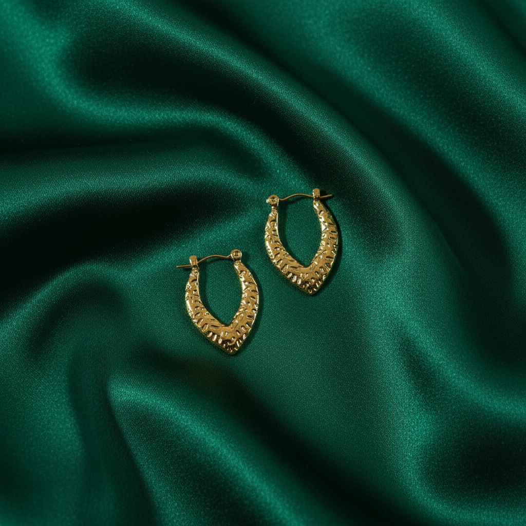 Textured Long Hoop Earrings